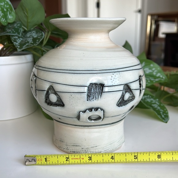 Handmade Pottery Vase Abstract Shapes Husby - Picture 12 of 12